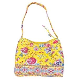 Pierre Deux French Country Vintage Vibrant Floral Quilted Cotton Shoulder Bag